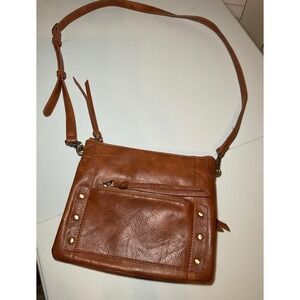 Antik Kraft Brown Faux Leather Crossbody Bag Purse Adjustable Strap Women